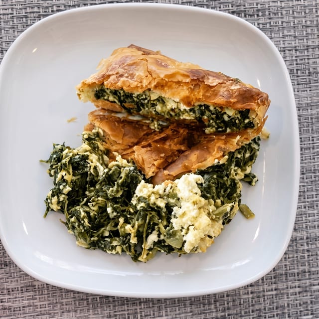 Spinach Pie Combo Platter.