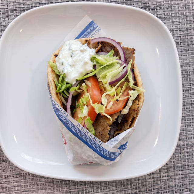 Gyro Sandwich & Fries.