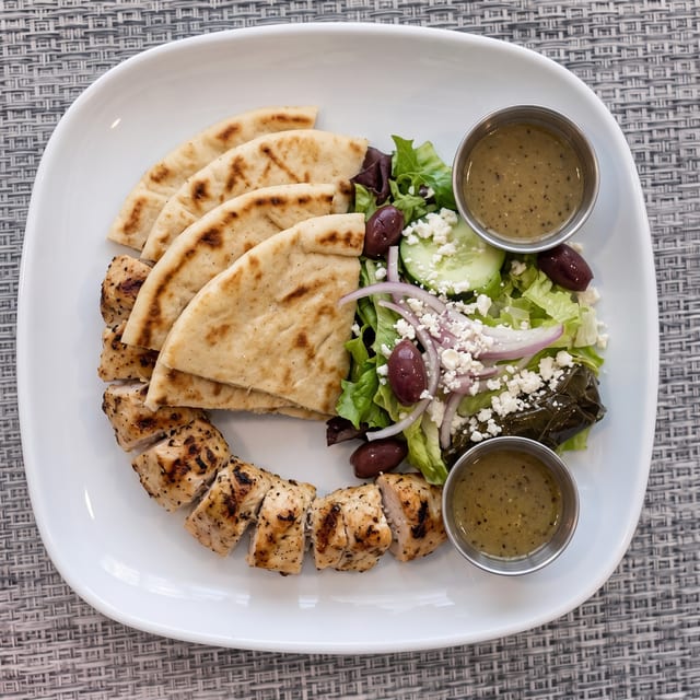 Pork Souvlaki Platter.